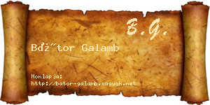 Bátor Galamb névjegykártya